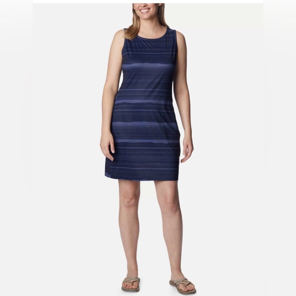 Columbia Omni-Freeze Navy Striped Dress